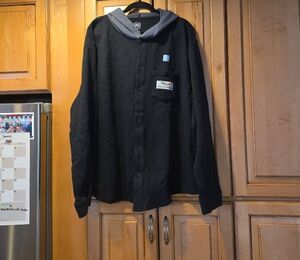 Gm Corvette Men's Black Hooded Shirt Jacket